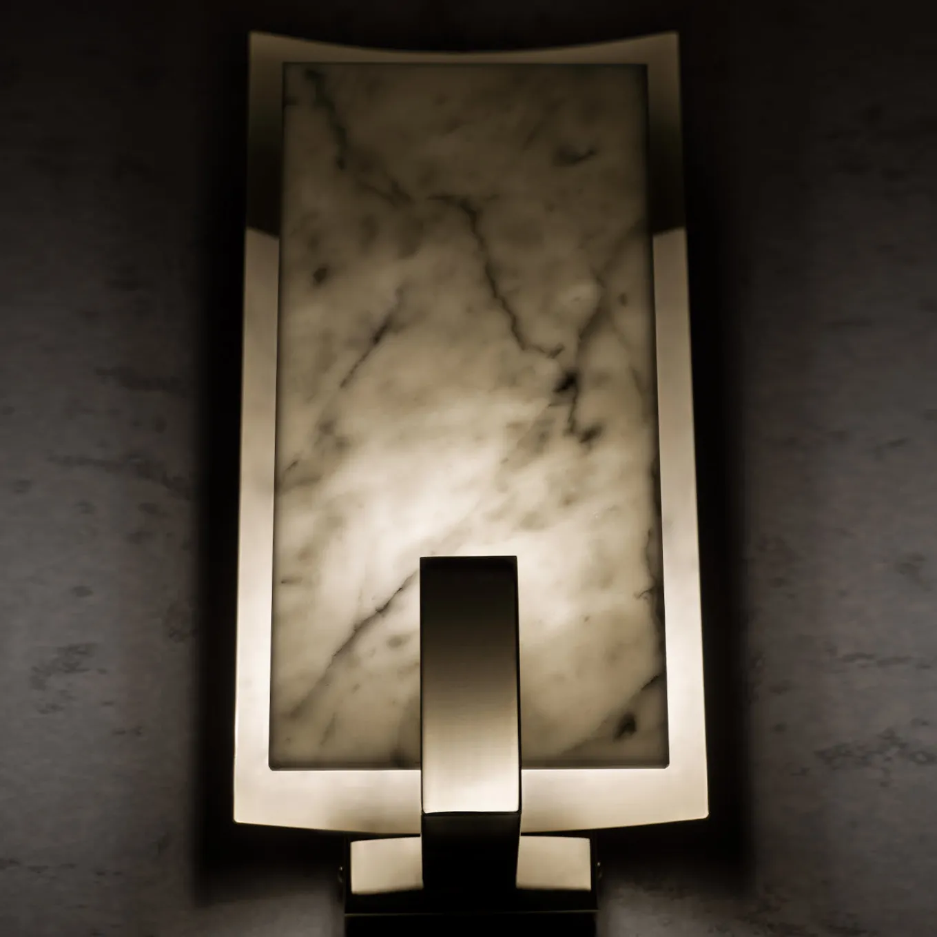 Carrara Marble and Brass Sconce