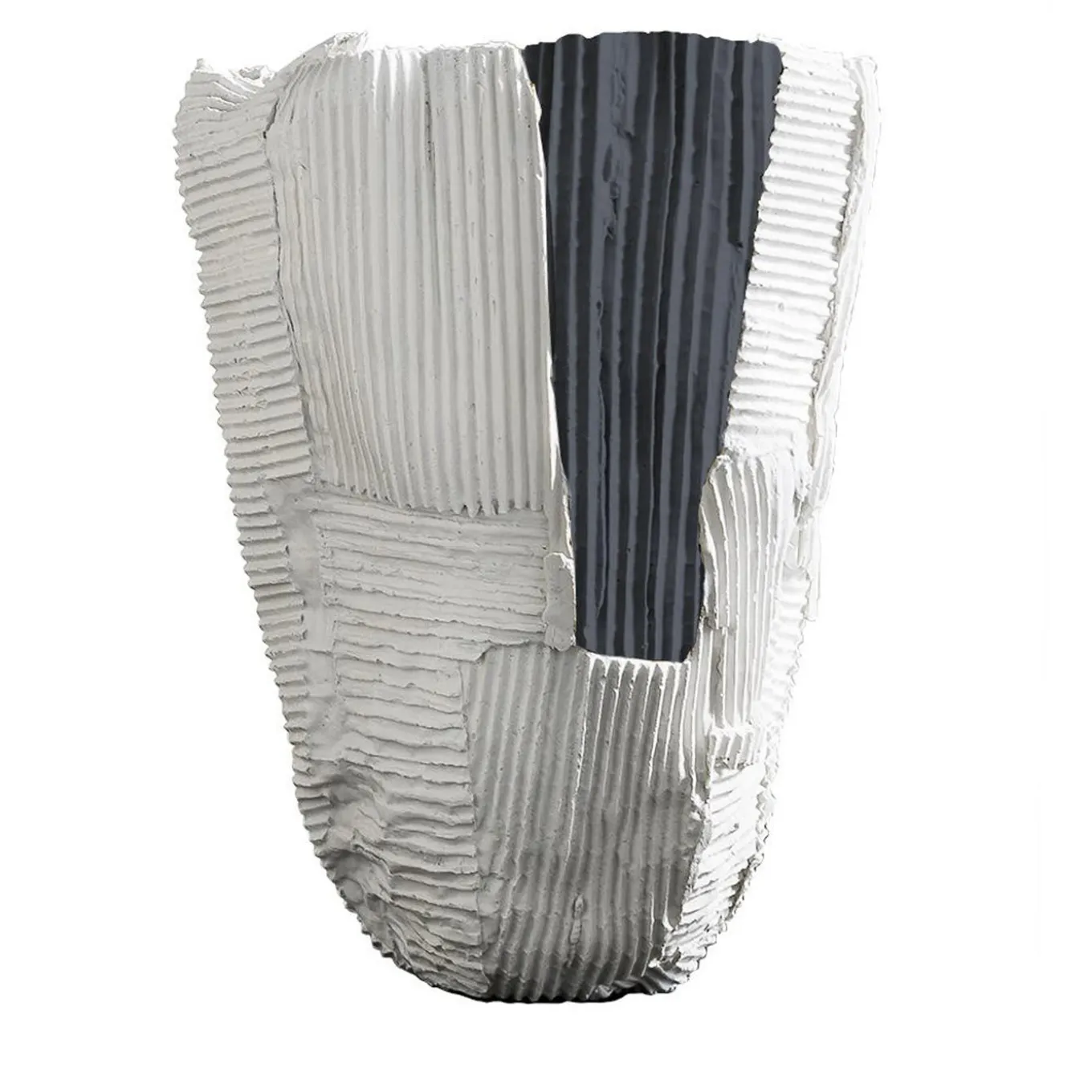 Cartoccio tall White Bowl with Black Insert