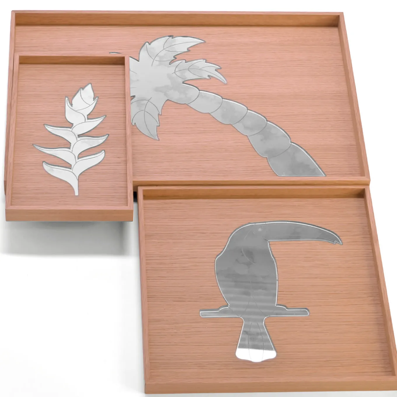 Casarialto Atelier TROPICAL REFLECTIONS SET OF 3 TRAYS by Giovanni Simionato