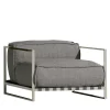Casilda Gray Armchair with White Frame