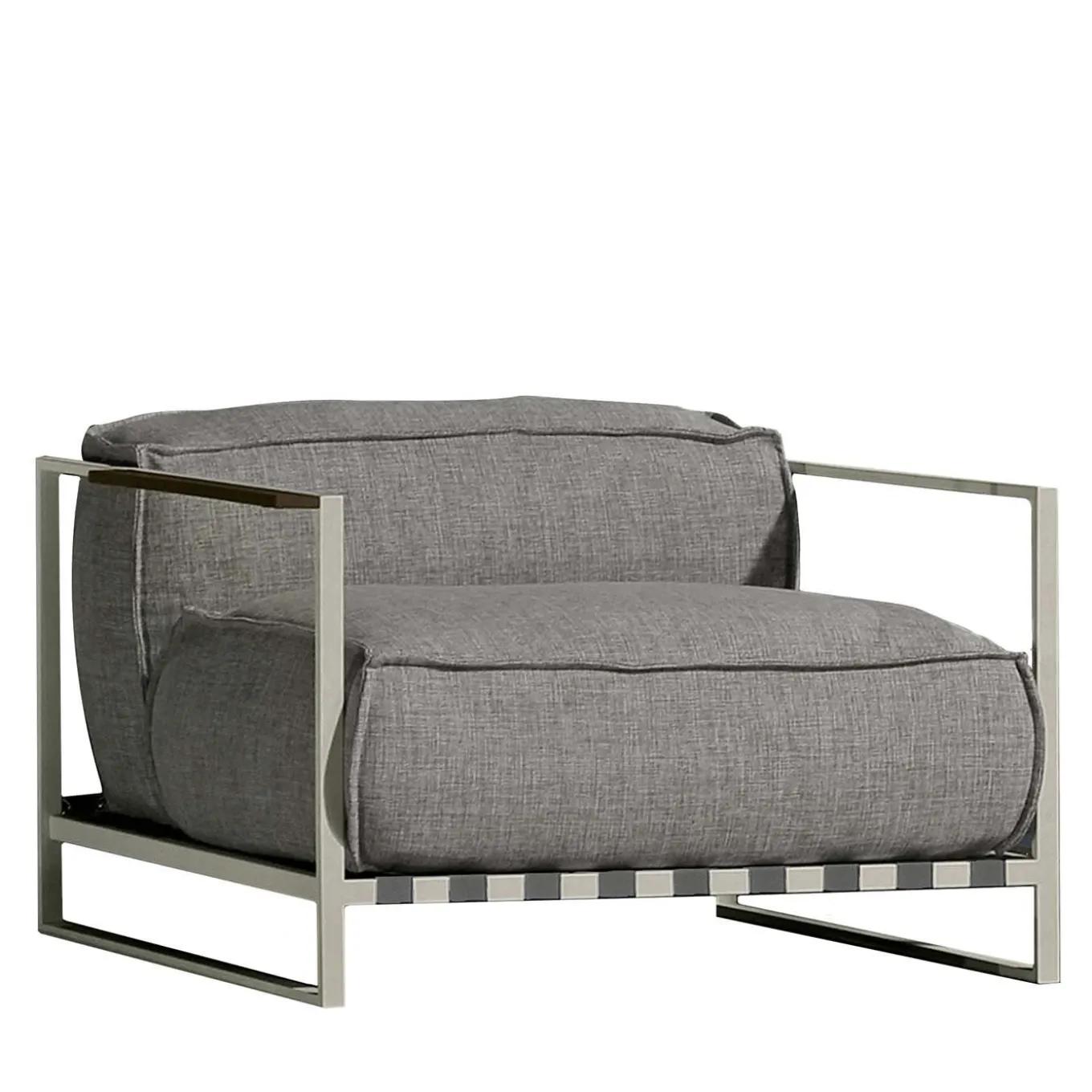 Casilda Gray Armchair with White Frame