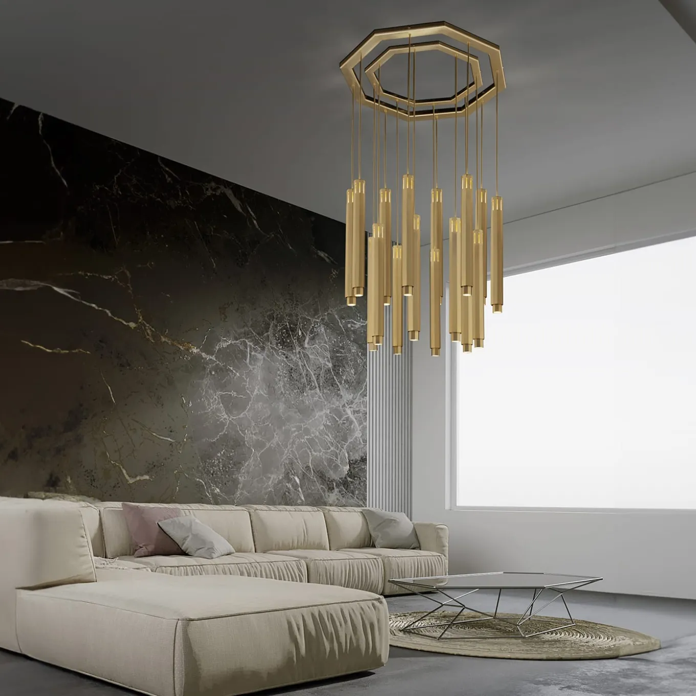 Castel S16 Satin Gold Chandelier