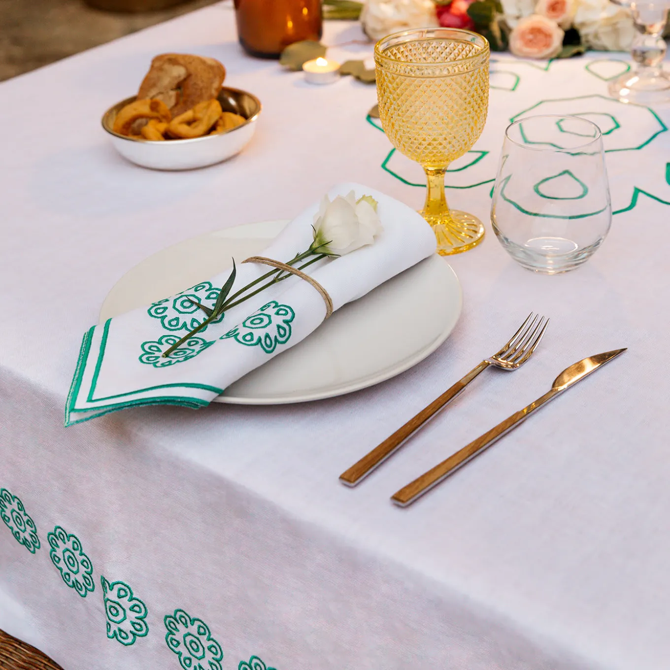 Castello Svevo Green Square Tablecloth