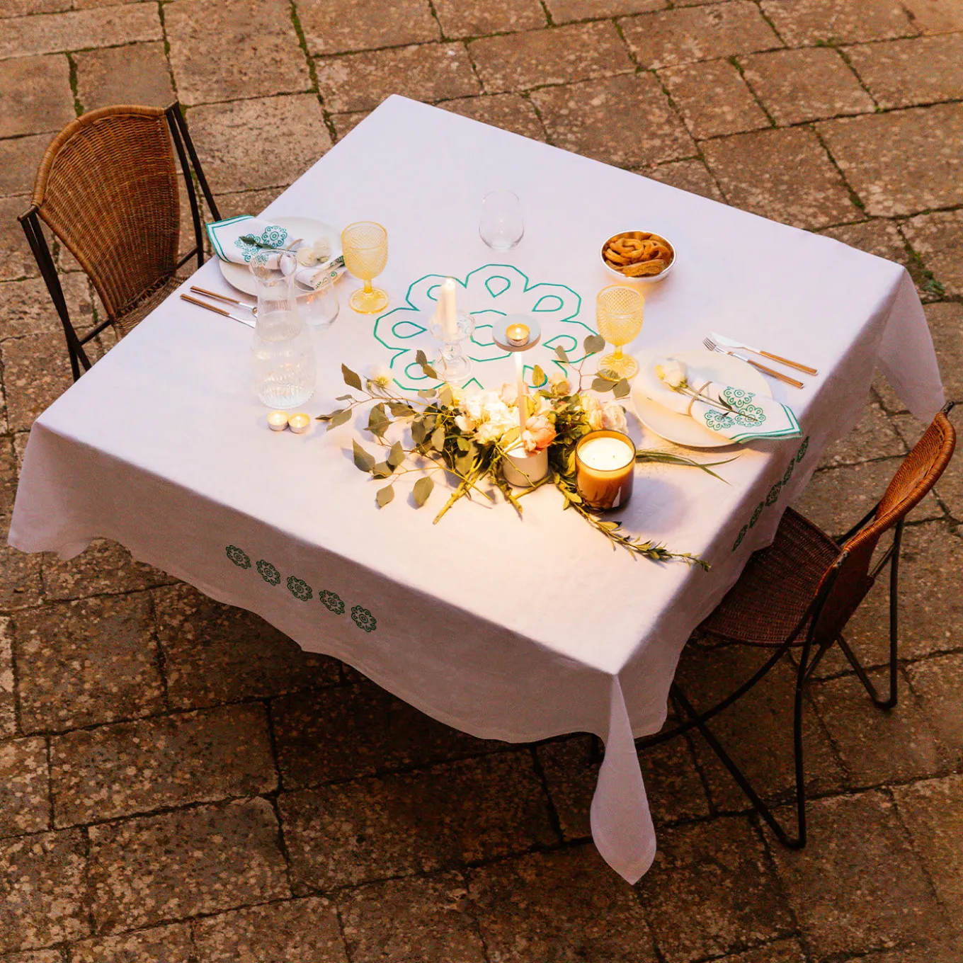 Castello Svevo Green Square Tablecloth