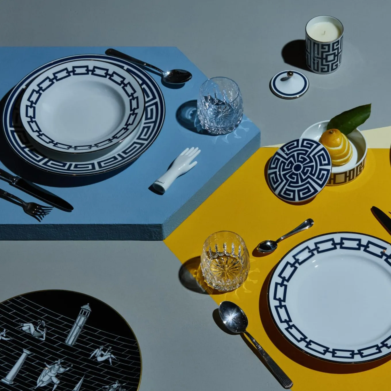 Catene Zaffiro Set of 6 Dinner Plates by Gio Ponti