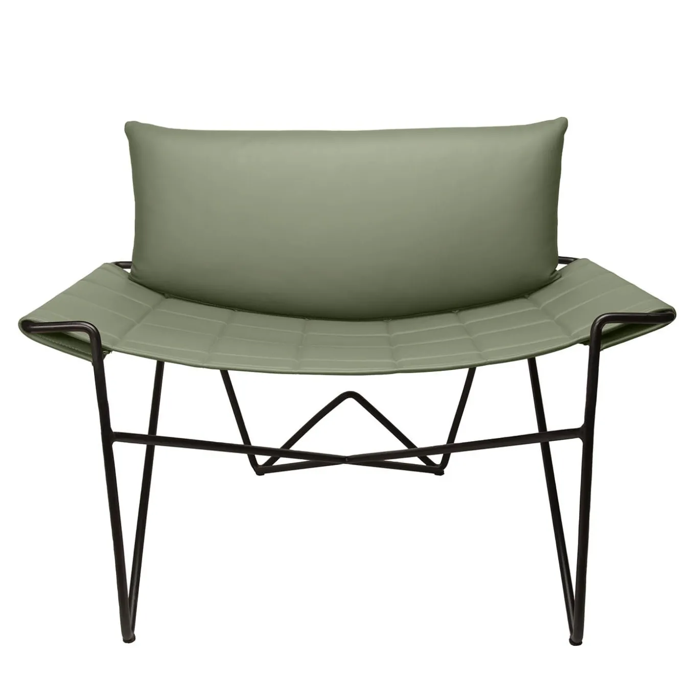 Caterina Green Leather Lounge Chair