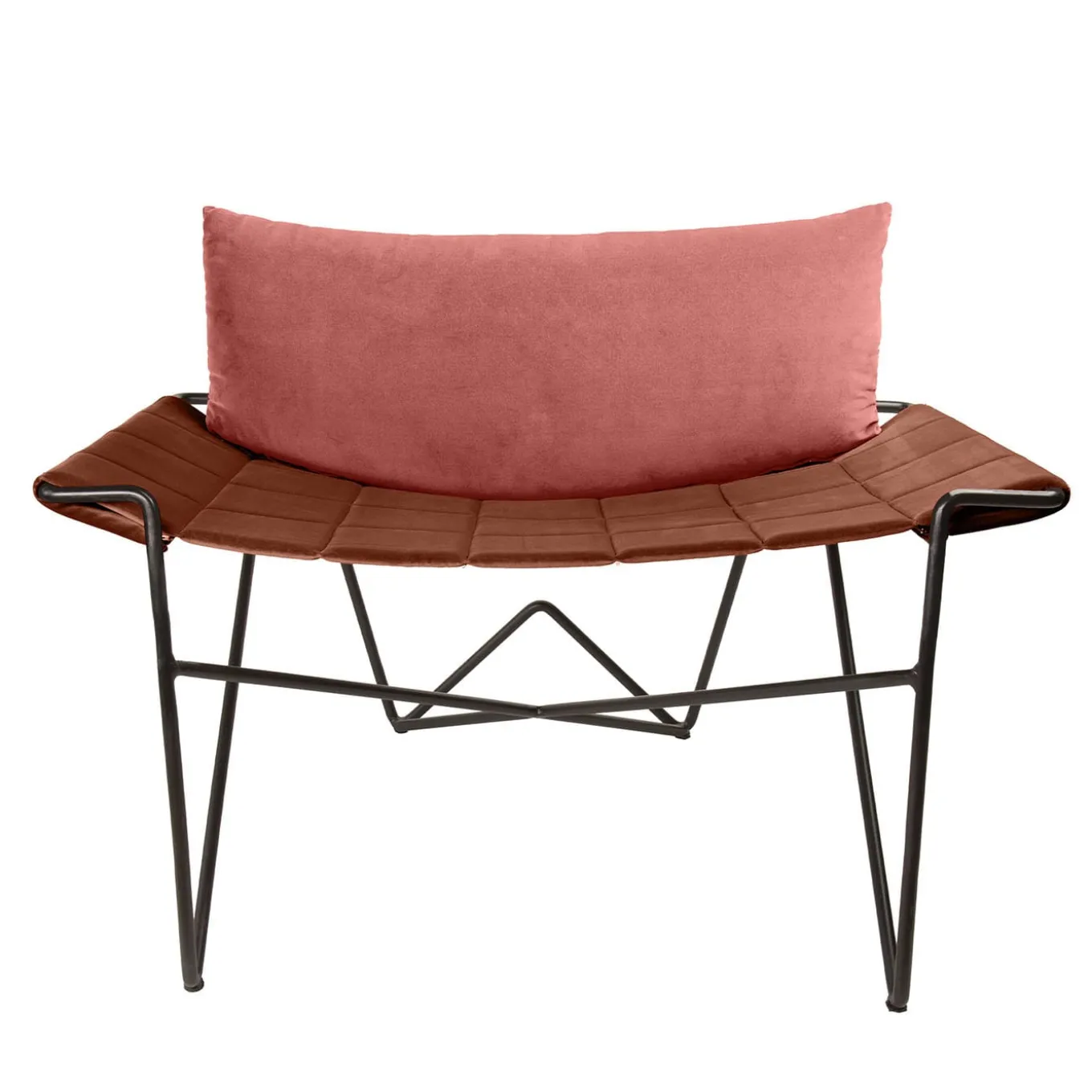 Caterina Pink and brown Velvet Lounge Chair