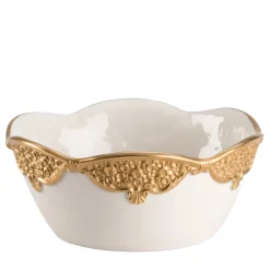 Caterina Small White & Gold Bowl