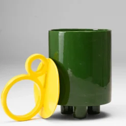 Cateto 2 Green & Yellow Ceramic Jar