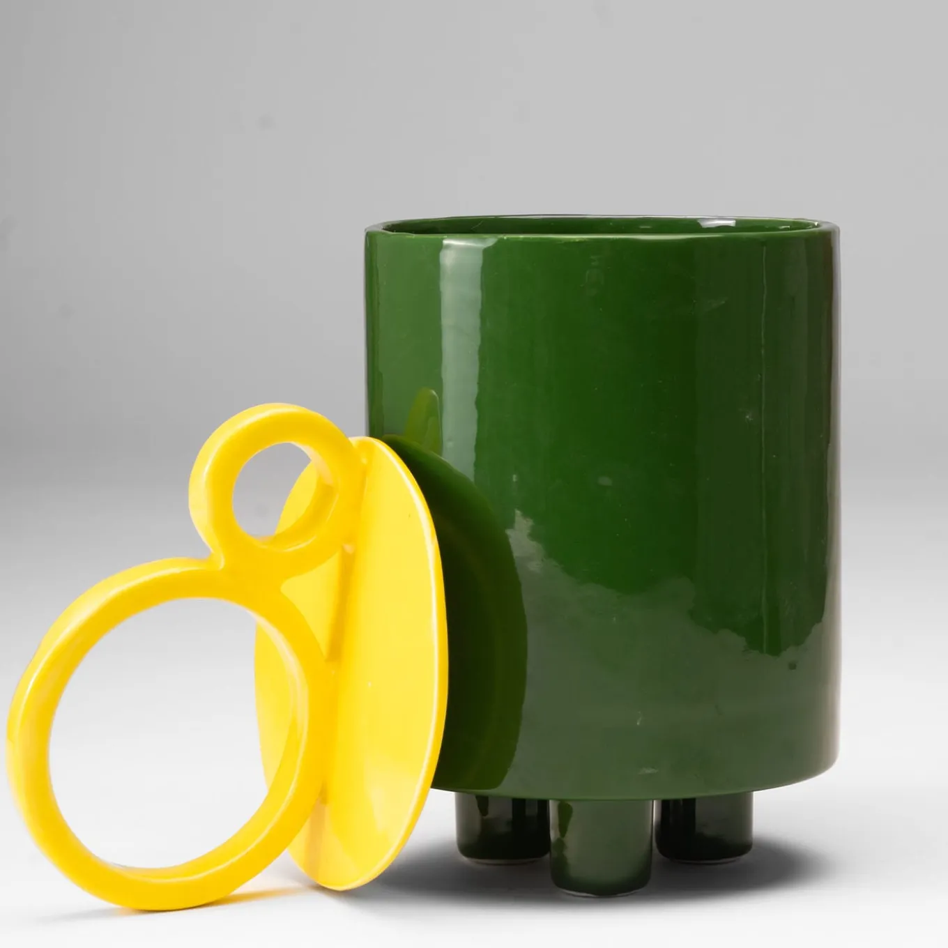Cateto 2 Green & Yellow Ceramic Jar
