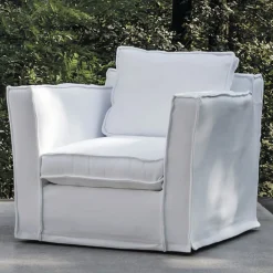 Cayo Largo White fabric with Cushions Outdoor Armchair