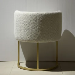 C-Chair Modern White Bouclé Armchair