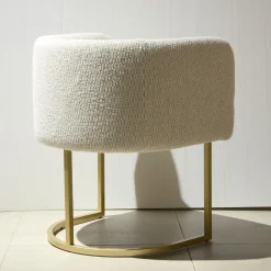 C-Chair Modern White Bouclé Armchair
