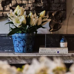 Celeste and Blue Ceramic Cachepot Vase