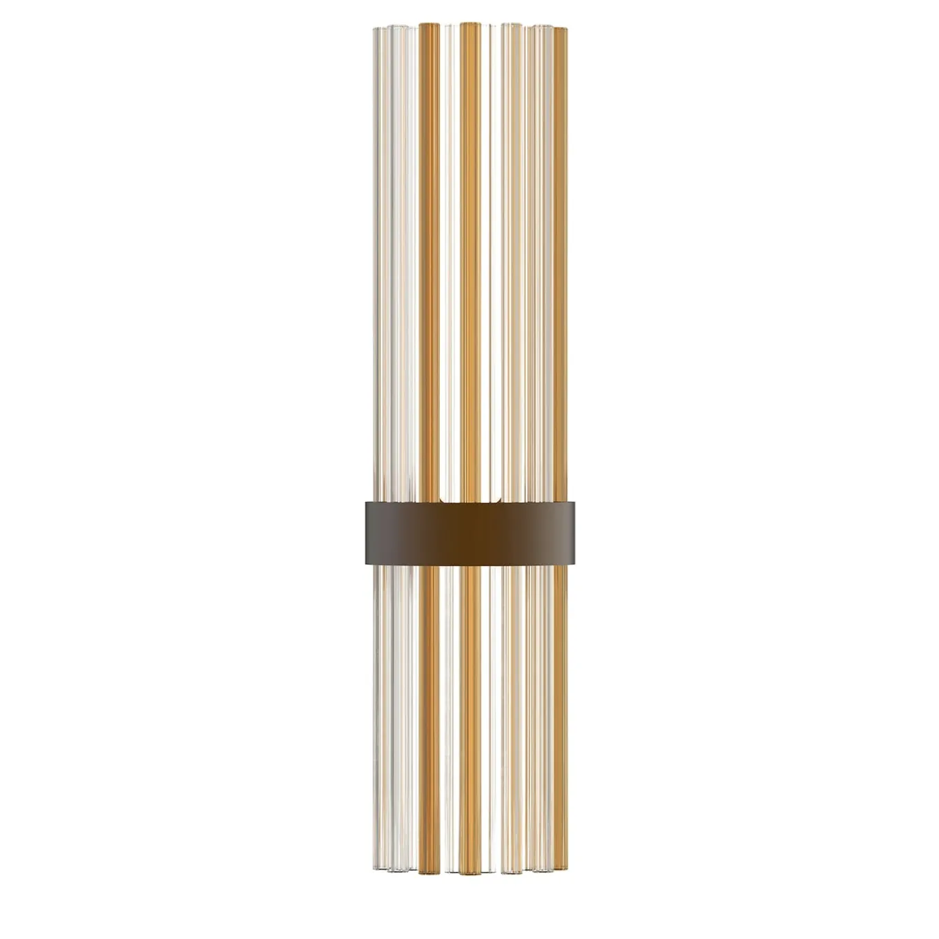 Celsi 2-light Fumè and Crystal Clear Murano Glass Wall Sconce
