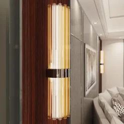 Celsi 2-light Fumè and Crystal Clear Murano Glass Wall Sconce