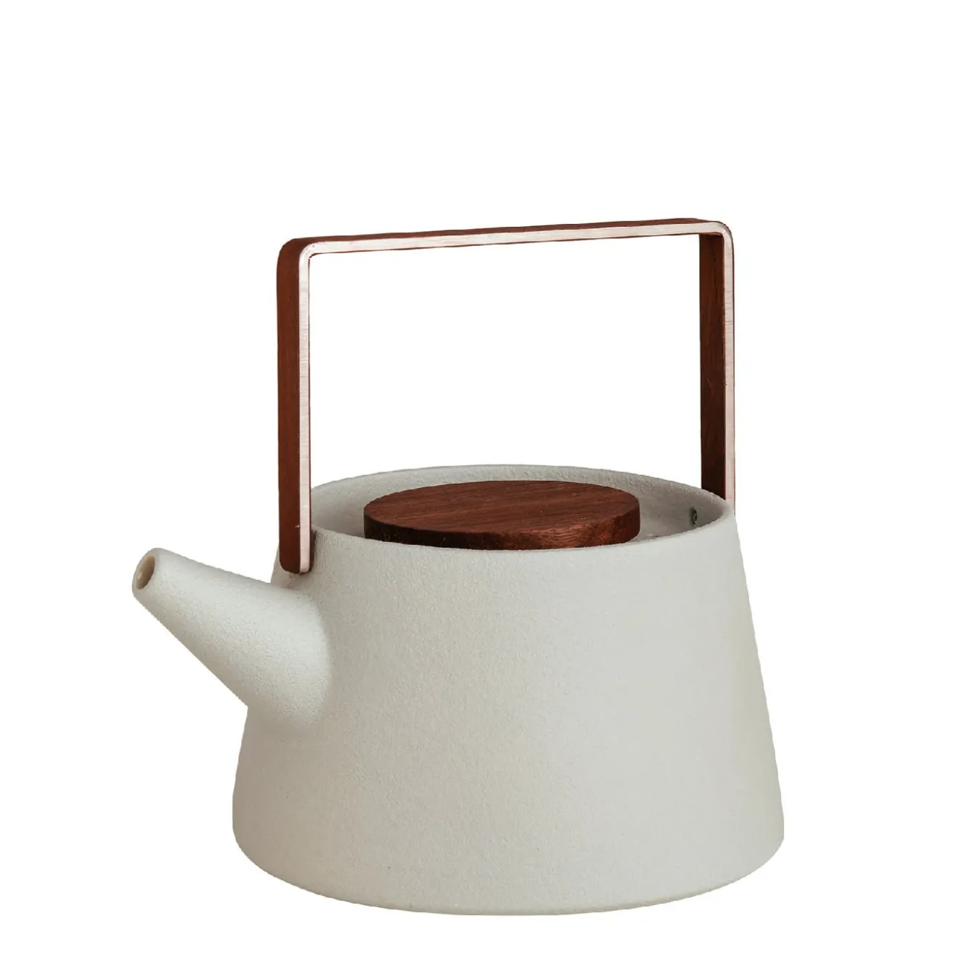 Ceramic Teapot with Wooden Lid