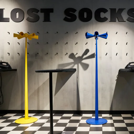 Cessato Allarme Yellow Coat Hanger by DDL