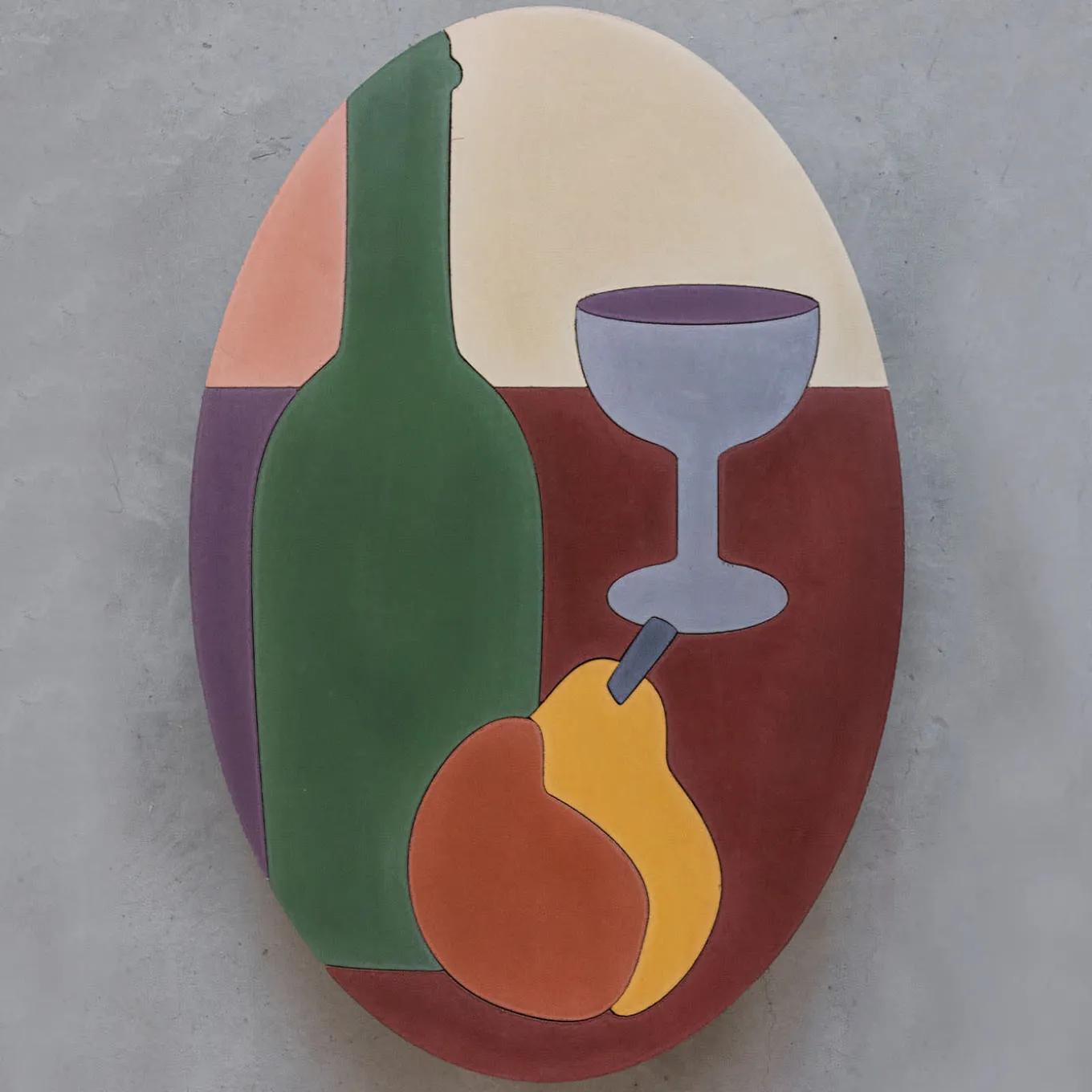 Cezanne Oval Concrete Painting