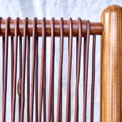 Chaise Okoume Wood And Brown Leather Chaise Longue