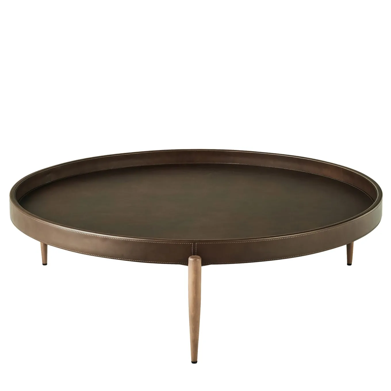 Chambers Brown Leather And Canaletto Walnut Coffee Table