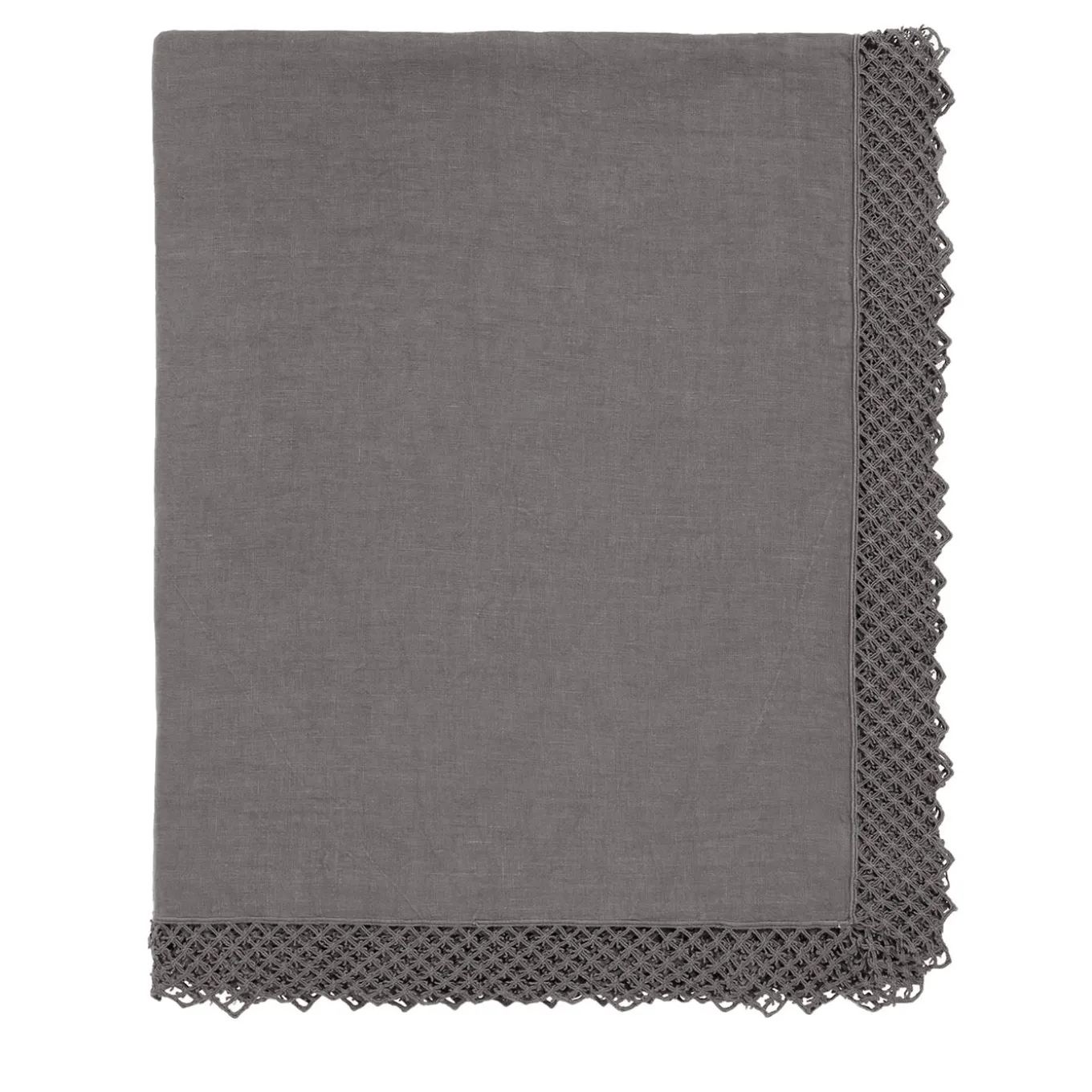 Charcoal Tablecloth with Macramé