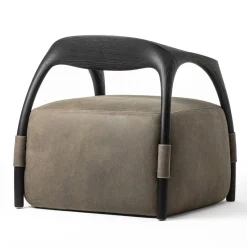 Chassis Black Ash Solid Wood Armchair & Leather Upholstery