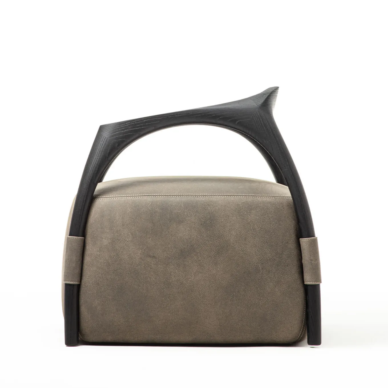 Chassis Black Ash Solid Wood Armchair & Leather Upholstery