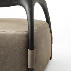 Chassis Black Ash Solid Wood Armchair & Leather Upholstery