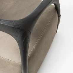 Chassis Black Ash Solid Wood Armchair & Leather Upholstery