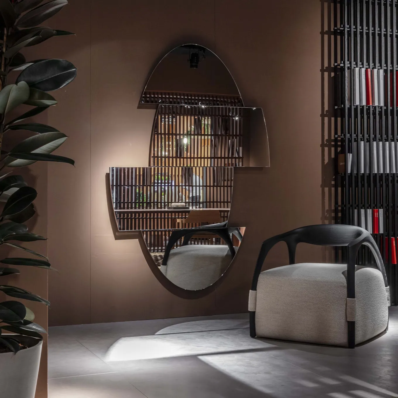 Chassis Black Ash Solid Wood Armchair & Fabric Upholstery