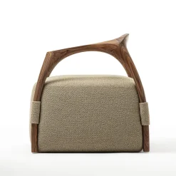 Chassis Canaletto Walnut Solid Wood Armchair & Fabric Upholstery