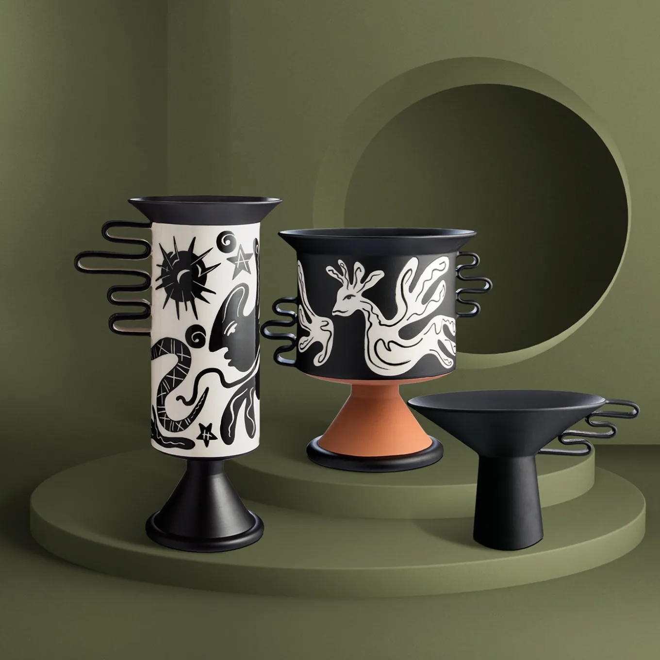 Chauc Matte Black Glaze Vase by Jean-Christophe Clair