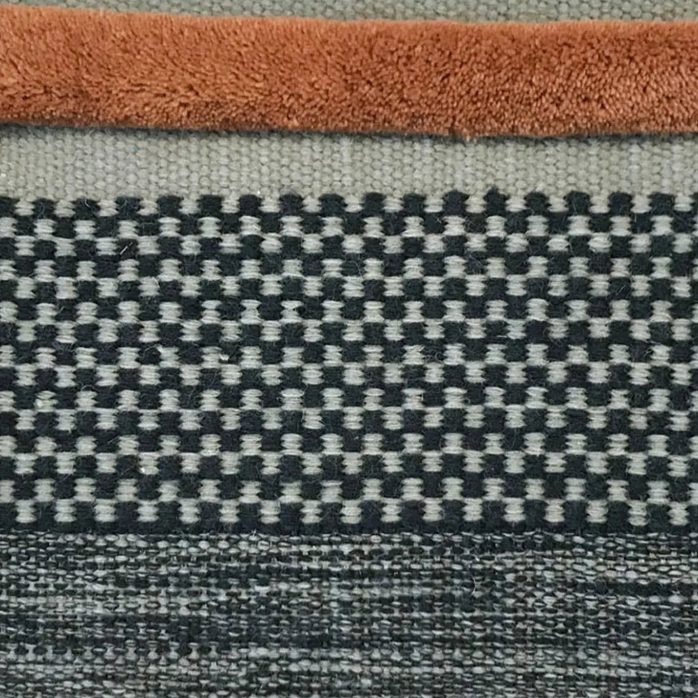 Checkers Caramel and Black Rug