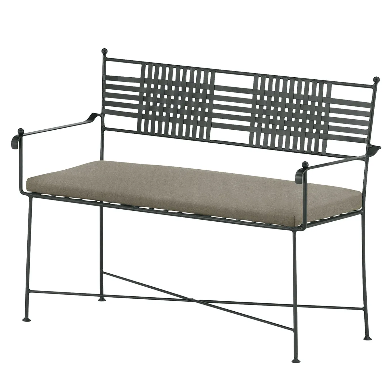 Checkmate Forest-Green Wrought Iron Bench