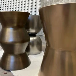 Chess Silver-Finished Wooden Stool