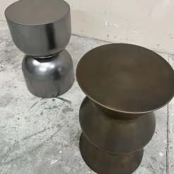 Chess Silver-Finished Wooden Stool