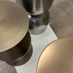 Chess Silver-Finished Wooden Stool