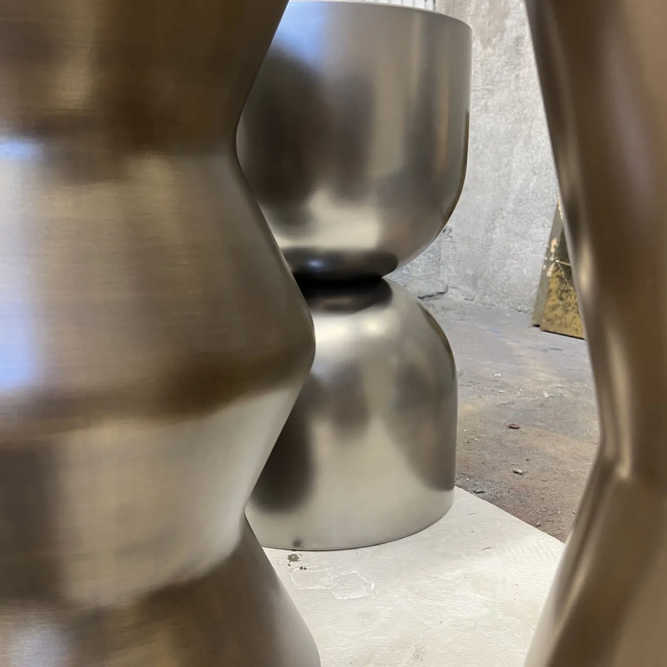 Chess Silver-Finished Wooden Stool