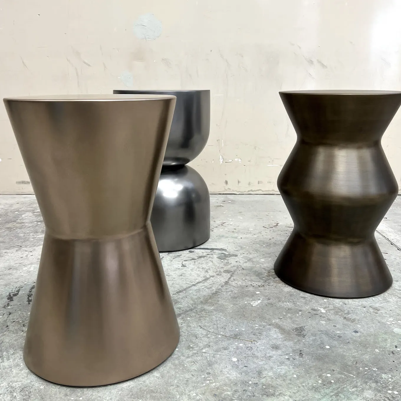 Chess Silver-Finished Wooden Stool