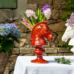 Cheval Blanc Figurative Ceramic Vase