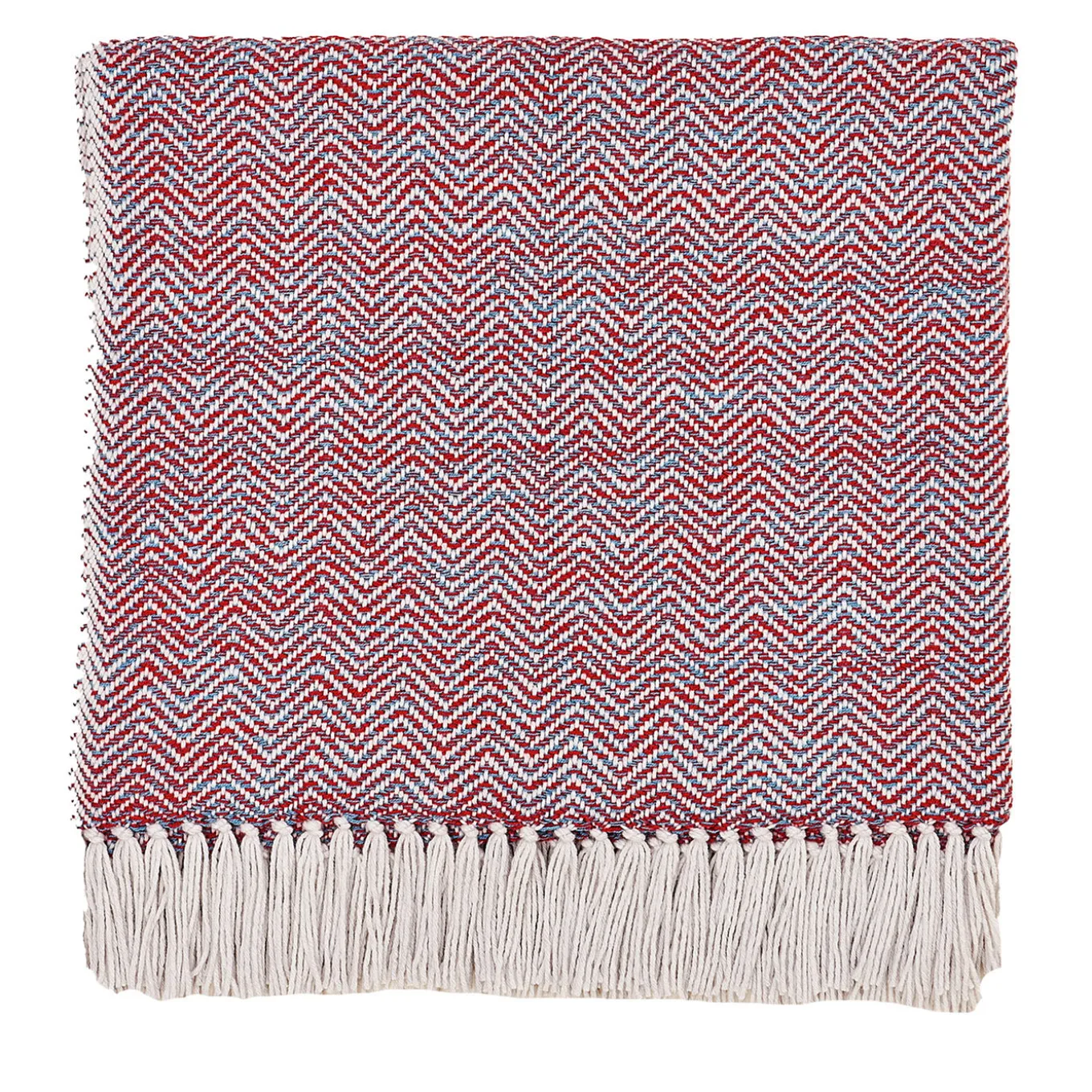 Chevron Turquoise and True Red Fancy Maxi Plaid