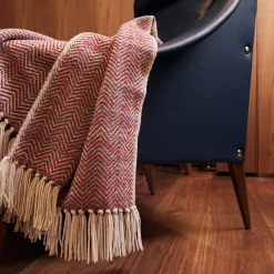 Chevron Turquoise and True Red Fancy Maxi Plaid