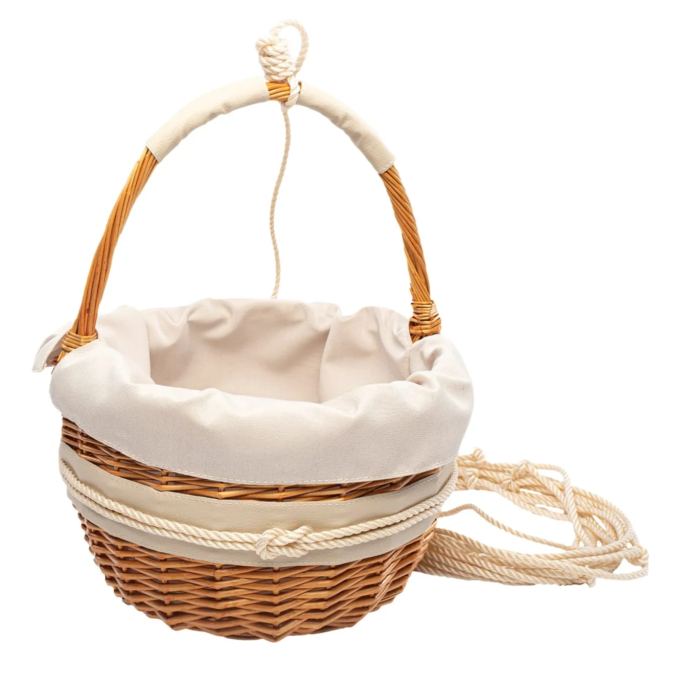 Chic Neapolitan-Style Cream Wicker Basket