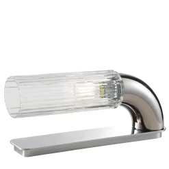 Chrome and Clear Glass Table Lamp