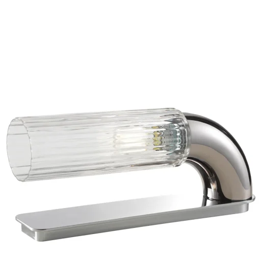 Chrome and Clear Glass Table Lamp