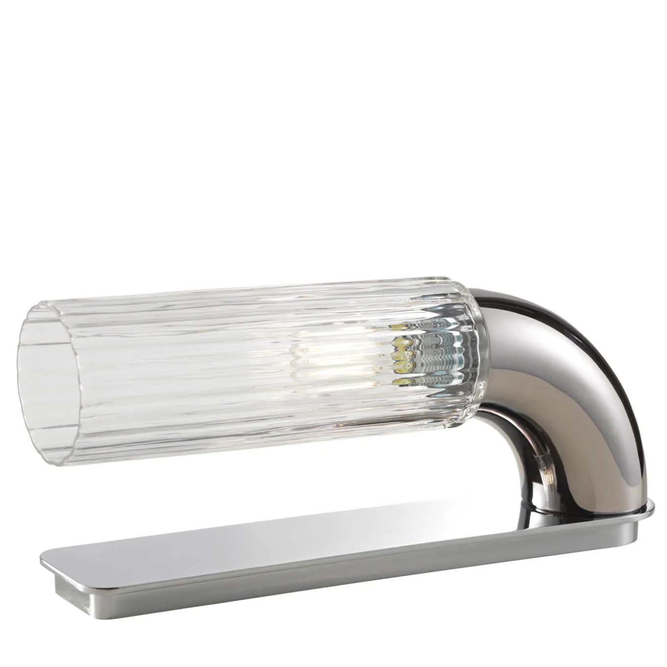 Chrome and Clear Glass Table Lamp