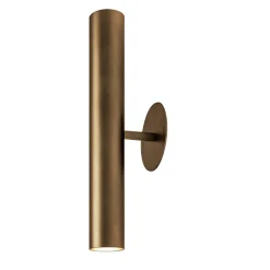 Cilindro Sunshine Light Bronzed Brass Wall Lamp by Marco Pollice