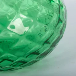 Cipolla Balloton Green Vase with Blue Rim