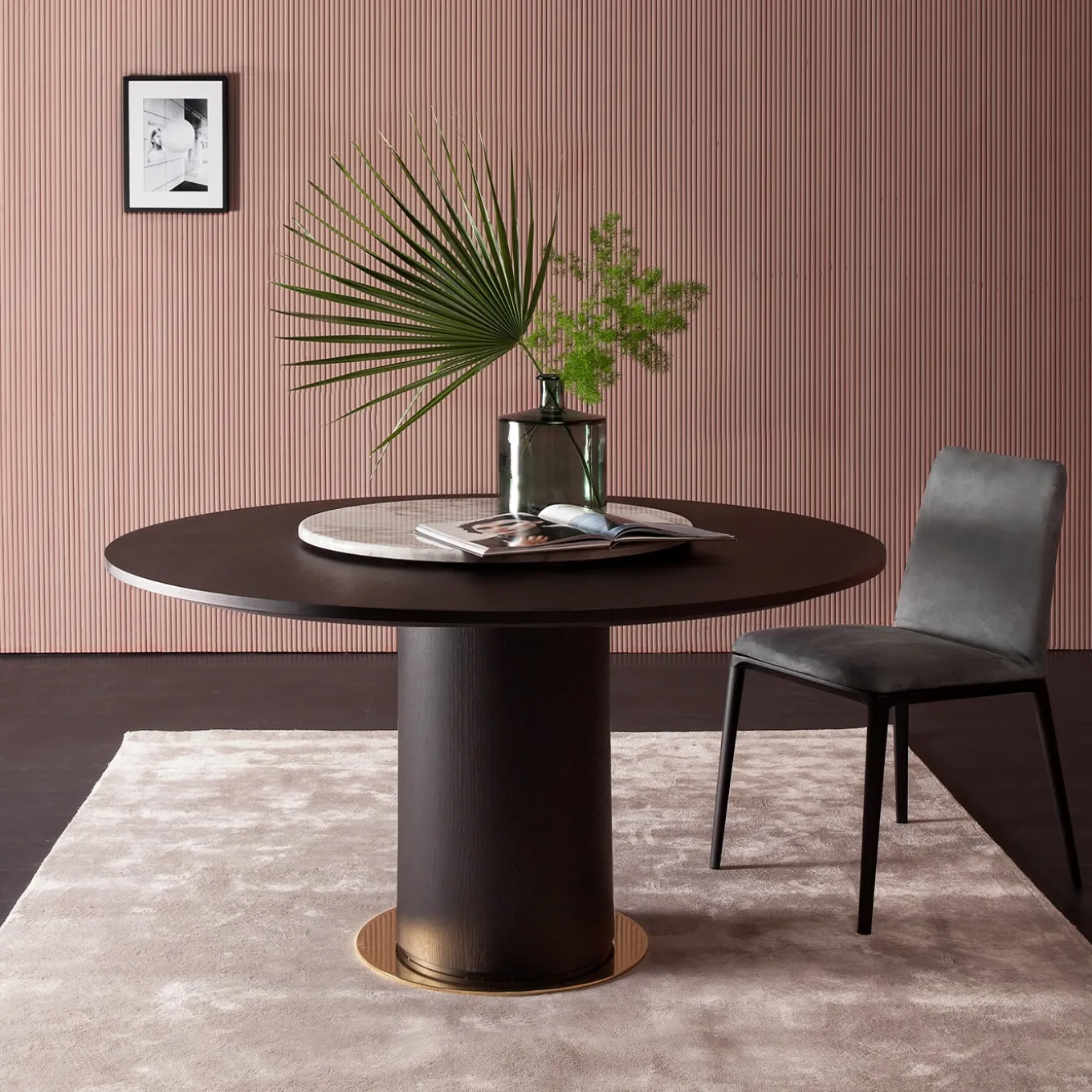 Circle Dining Table with Lazy Susan by Gianluigi Landoni